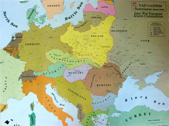 תמונה של Inter-war European jewish communities Map